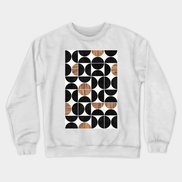 Mid-Century Modern Pattern No.1 - Concrete and Wood Crewneck Sweatshirt by ZoltanRatko